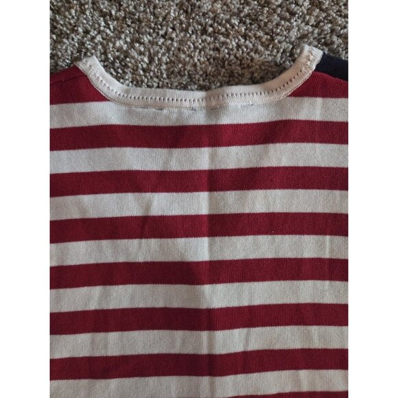 Sz Medium Marisa Canvas USA Flag Sweater 4th of July Cotton Patriotic 3/4 Sleeve - Picture 9 of 10